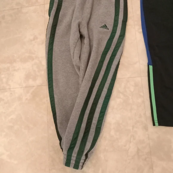 Adidas boys joggers sweatpants atathletic pants bundle size 7 black gray blue - Picture 10 of 11
